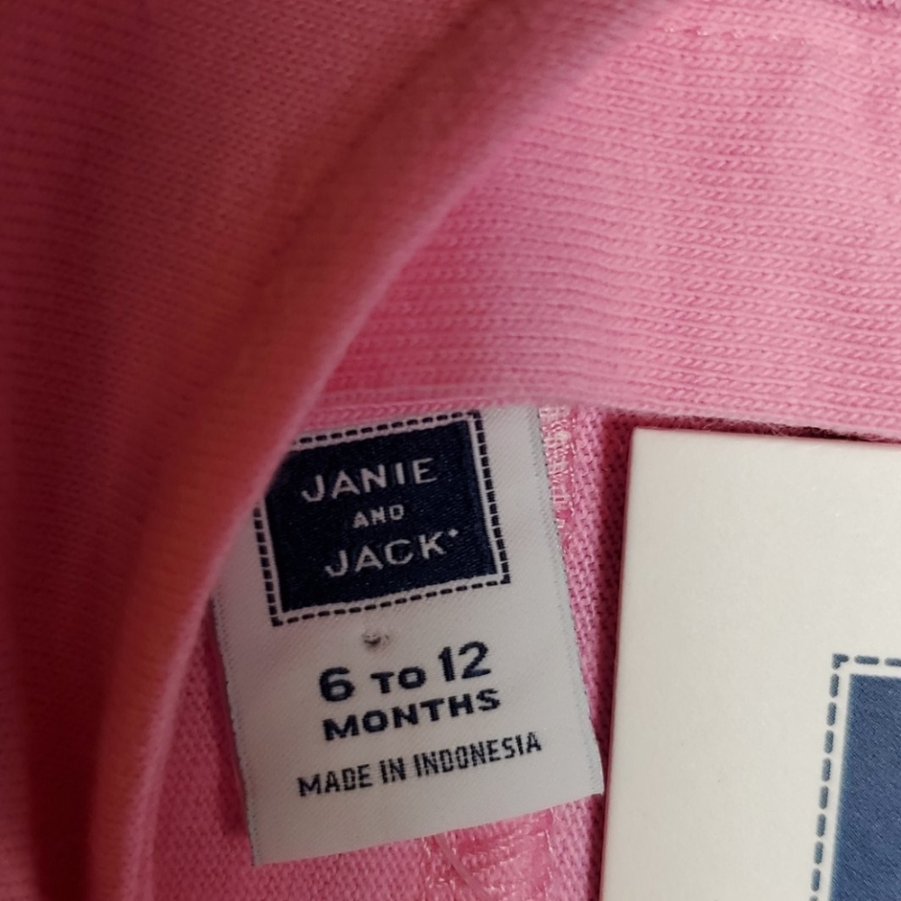 NWT JANIE & JACK baby girl 6-12 M PINK BLOUSE - Picture 4 of 6